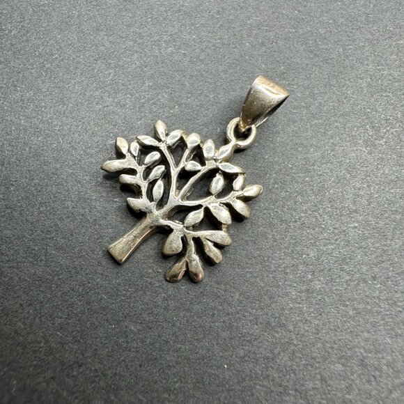 Sterling 925 Silver Tree or Tree Of Life Small Pendant For Necklace - Picture 3 of 5